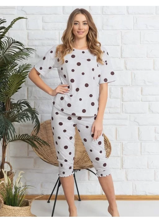 Pijama capri dama Dots