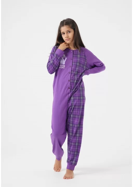 Pijama salopeta copii All you need is a Cat