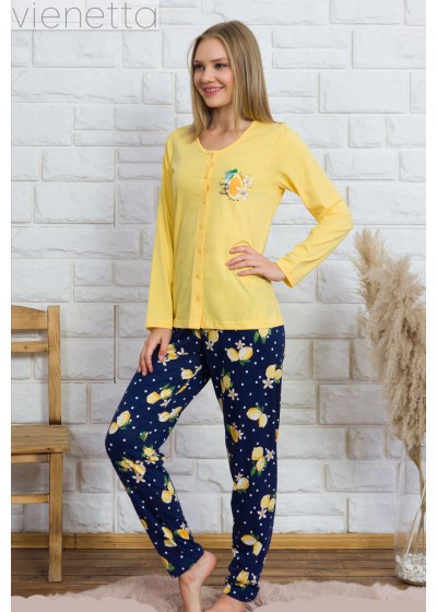 Pijama cu nasturi dama Lemon Girl