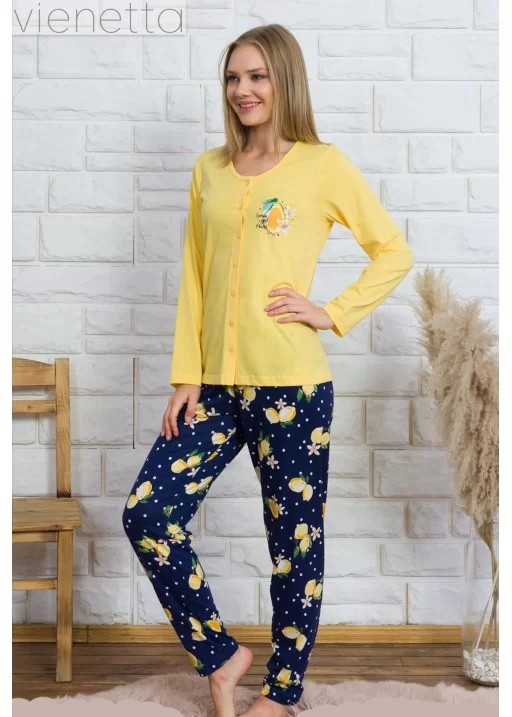 Pijama cu nasturi dama Lemon Girl