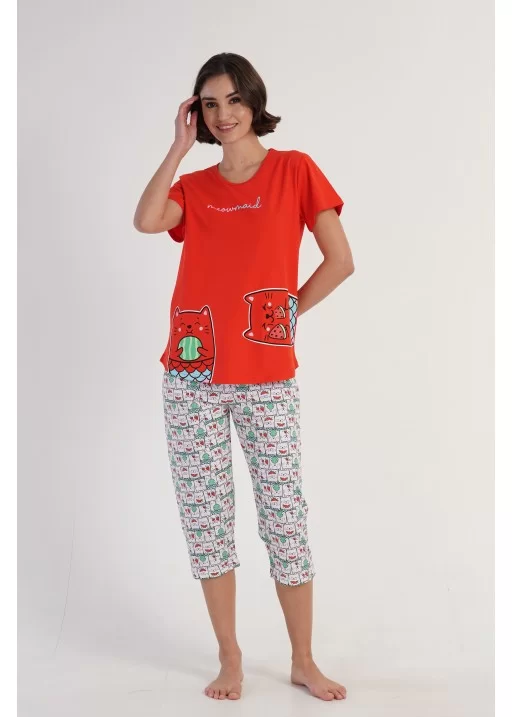 Pijama bumbac capri MeowMaid