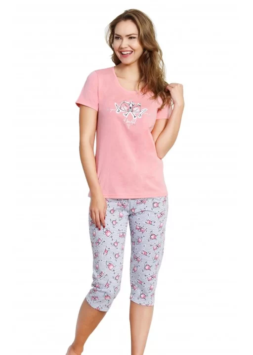 Pijama bumbac capri dama Kiss Me