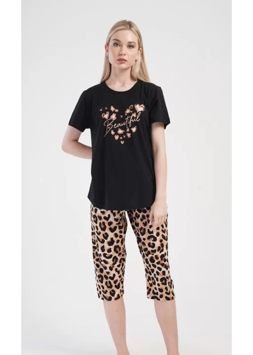Pijama bumbac capri marimi mari Wild and Beautiful