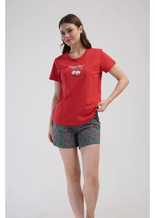 Pijama bumbac short dama Cherries